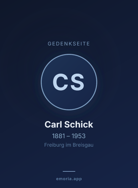 Gedenkportrait von Carl Schick