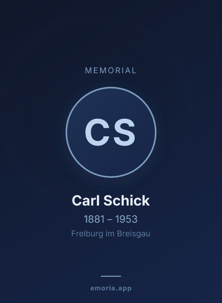 Memorial portrait of Carl Schick