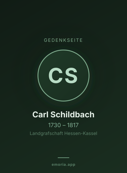 Gedenkportrait von Carl Schildbach