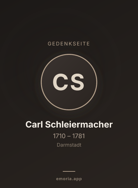 Gedenkportrait von Carl Schleiermacher