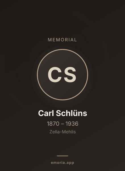 Memorial portrait of Carl Schlüns