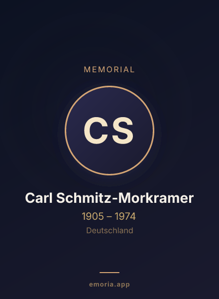 Memorial portrait of Carl Schmitz-Morkramer