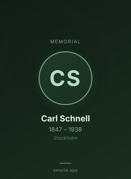 Memorial portrait of Carl Schnell