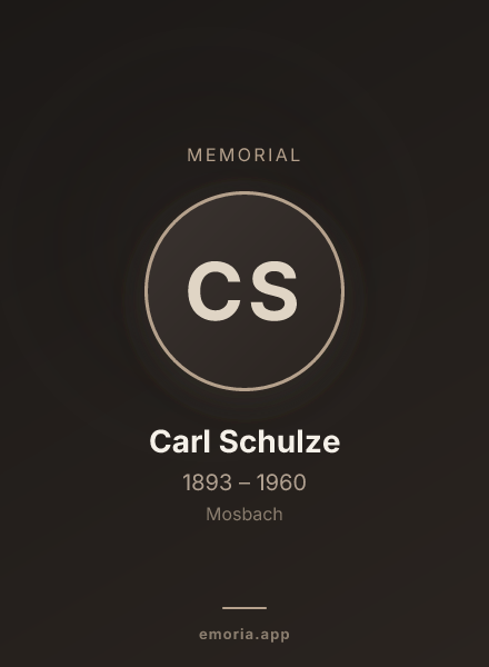 Memorial portrait of Carl Schulze