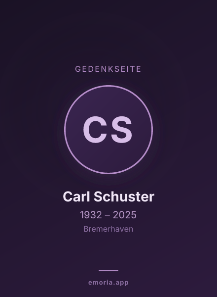 Gedenkportrait von Carl Schuster