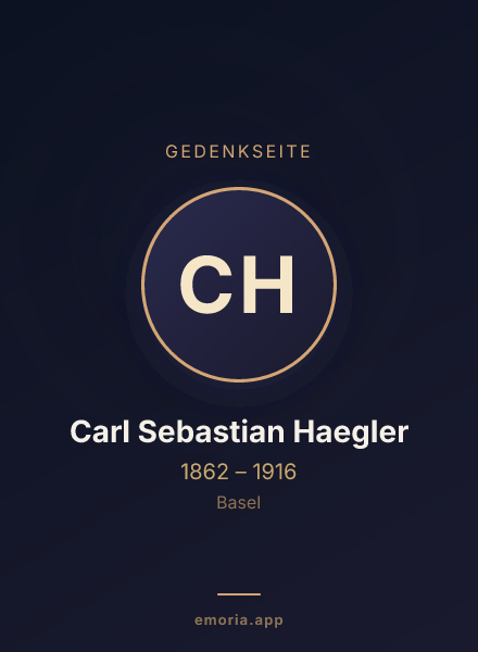 Gedenkportrait von Carl Sebastian Haegler