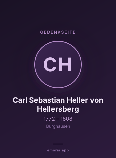 Gedenkportrait von Carl Sebastian Heller von Hellersberg
