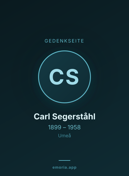 Gedenkportrait von Carl Segerståhl