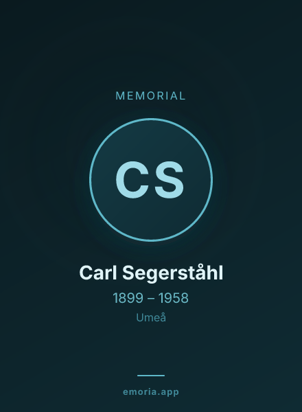 Memorial portrait of Carl Segerståhl