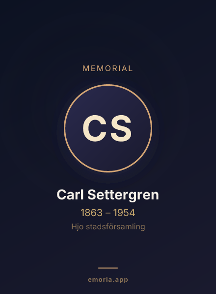 Memorial portrait of Carl Settergren