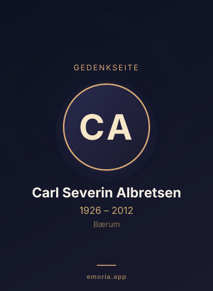 Gedenkportrait von Carl Severin Albretsen