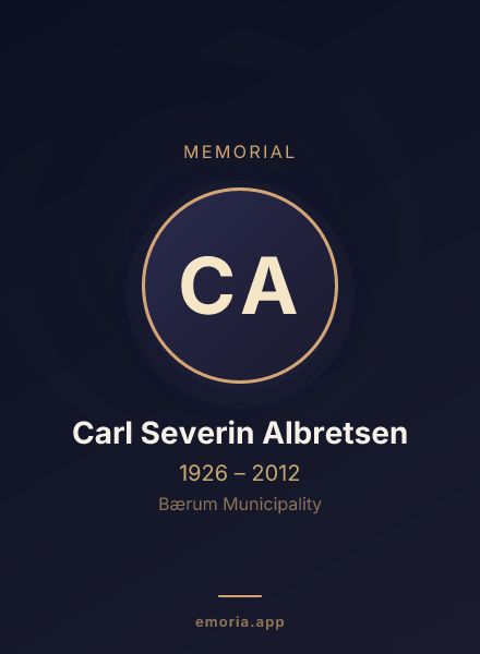 Memorial portrait of Carl Severin Albretsen
