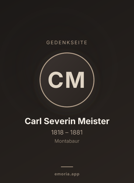 Gedenkportrait von Carl Severin Meister