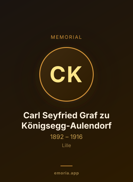 Memorial portrait of Carl Seyfried Graf zu Königsegg-Aulendorf
