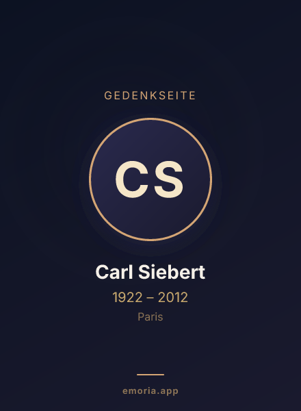 Gedenkportrait von Carl Siebert