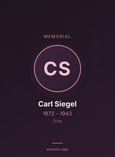 Memorial portrait of Carl Siegel