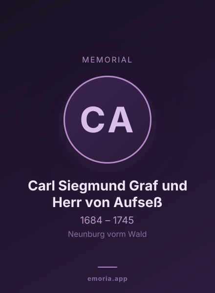Memorial portrait of Carl Siegmund Graf und Herr von Aufseß