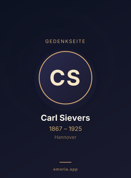 Gedenkportrait von Carl Sievers
