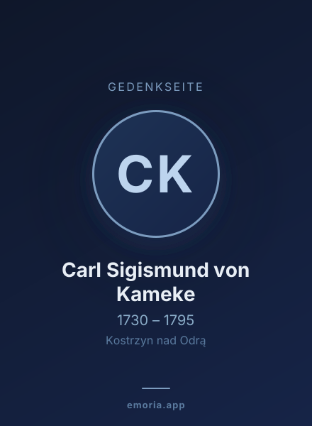 Gedenkportrait von Carl Sigismund von Kameke
