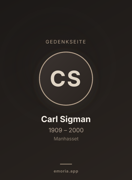 Gedenkportrait von Carl Sigman