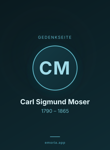 Gedenkportrait von Carl Sigmund Moser