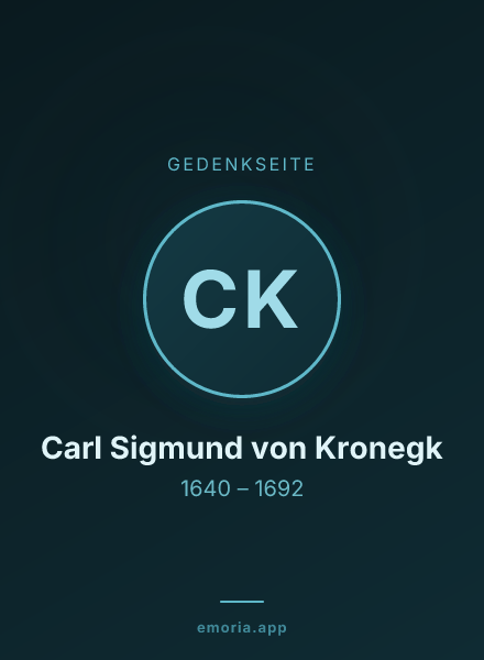 Gedenkportrait von Carl Sigmund von Kronegk