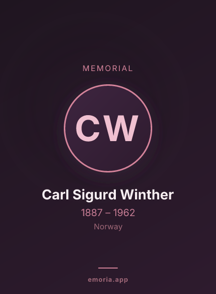 Memorial portrait of Carl Sigurd Winther