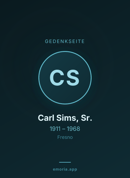 Gedenkportrait von Carl Sims, Sr.
