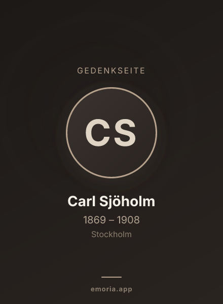 Gedenkportrait von Carl Sjöholm