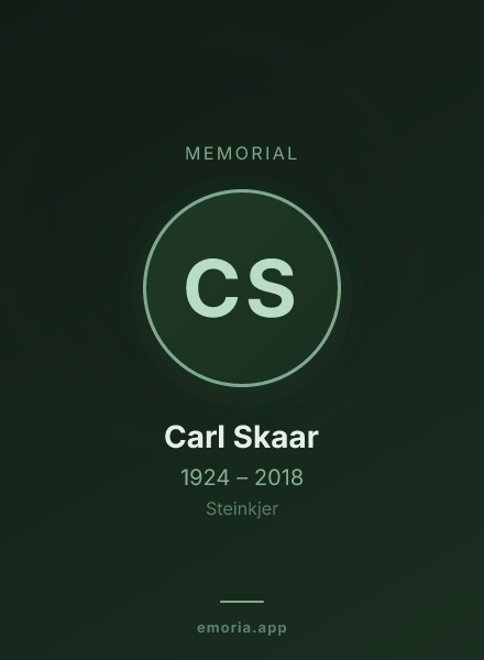 Memorial portrait of Carl Skaar