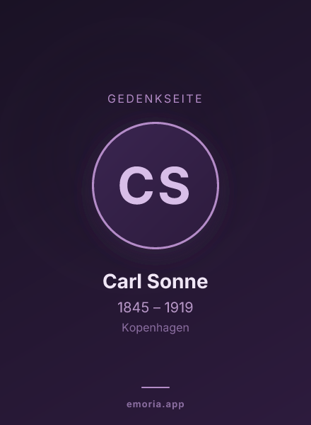 Gedenkportrait von Carl Sonne