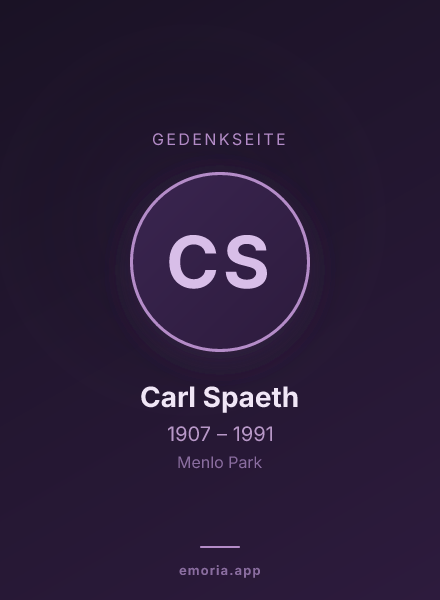 Gedenkportrait von Carl Spaeth