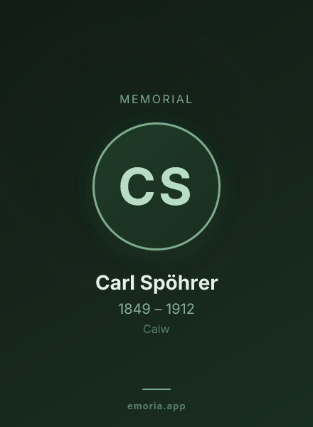 Memorial portrait of Carl Spöhrer