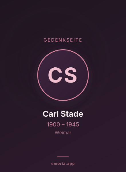 Gedenkportrait von Carl Stade