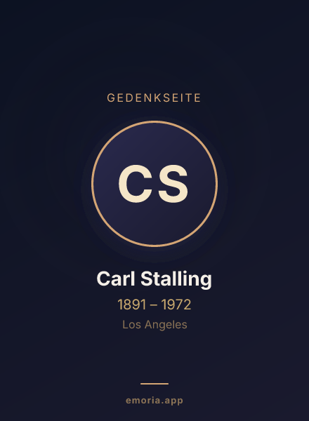 Gedenkportrait von Carl Stalling