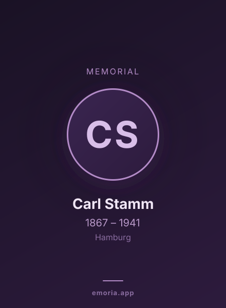 Memorial portrait of Carl Stamm