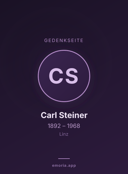 Gedenkportrait von Carl Steiner