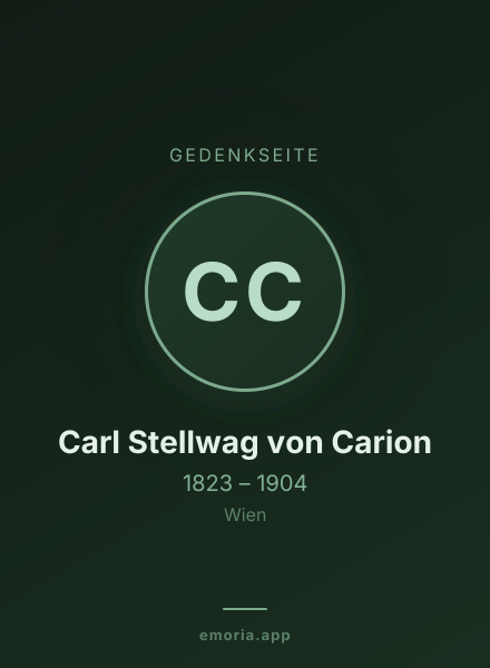 Gedenkportrait von Carl Stellwag von Carion