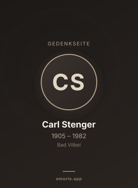 Gedenkportrait von Carl Stenger