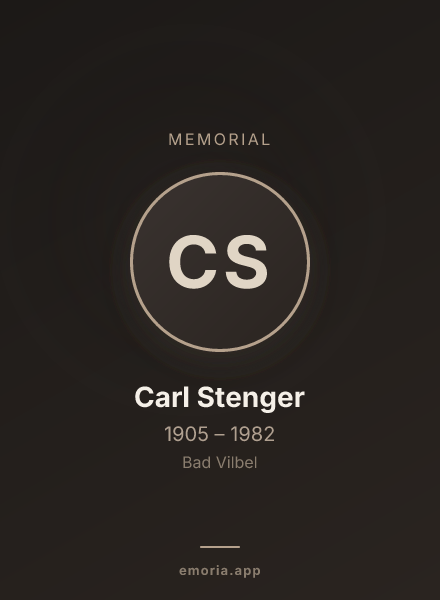 Memorial portrait of Carl Stenger
