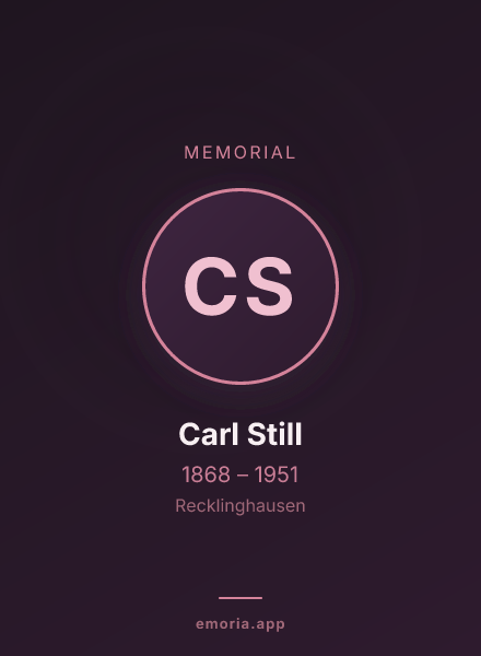 Memorial portrait of Carl Still