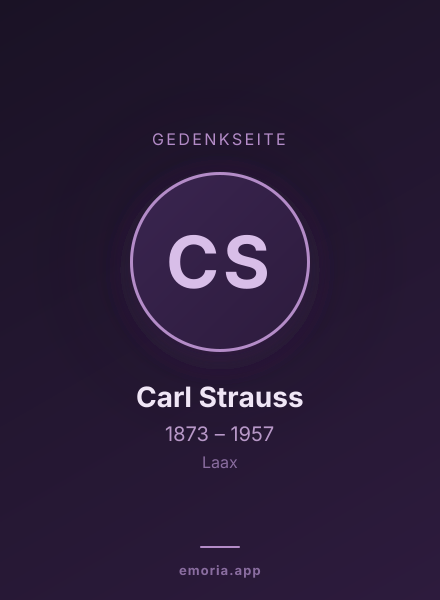 Gedenkportrait von Carl Strauss