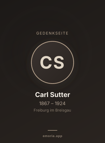 Gedenkportrait von Carl Sutter
