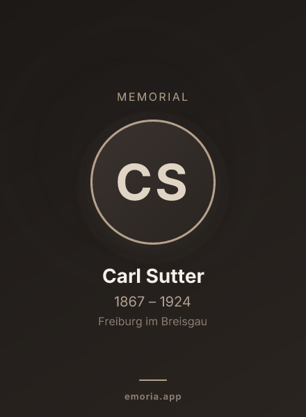 Memorial portrait of Carl Sutter