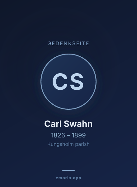 Gedenkportrait von Carl Swahn