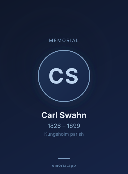 Memorial portrait of Carl Swahn