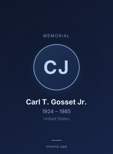 Memorial portrait of Carl T. Gosset Jr.