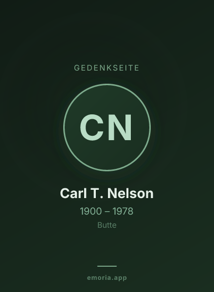 Gedenkportrait von Carl T. Nelson