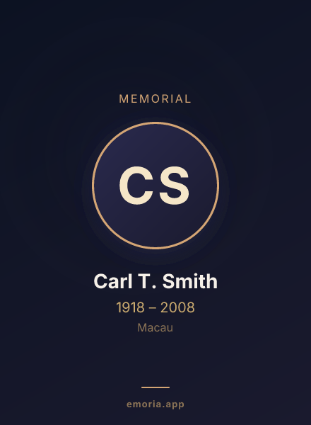 Memorial portrait of Carl T. Smith
