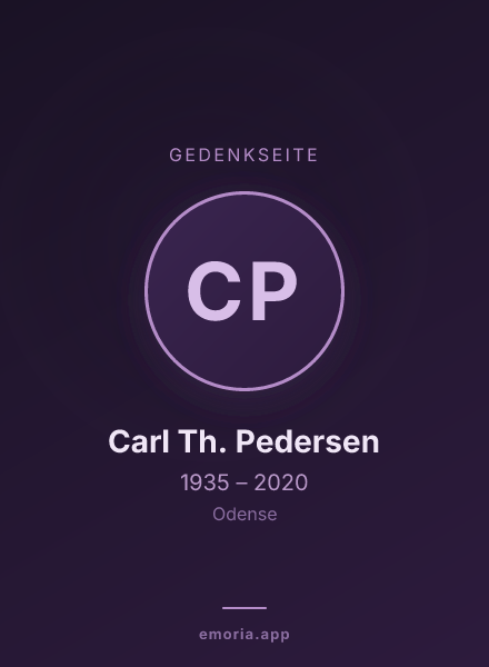 Gedenkportrait von Carl Th. Pedersen
